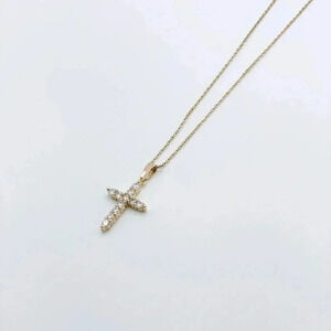 Gold Cross Necklace for woman | Dainty Cross Necklace | CZ Pendant Cross Pendant